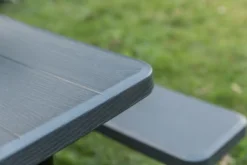 Gardenised Gray Outdoor Foldable Woodgrain Portable Picnic Table Set, 5 Feet Long -Crosley shop GUEST 3888e53e 110f 4fc5 baa1 d0f7e6e792d9