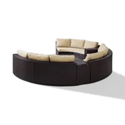 Catalina 6pc Outdoor Wicker Sectional Set - Sand/Brown - Crosley -Crosley shop GUEST 38af53e1 80ad 42e1 81fb f7a48d89bbba