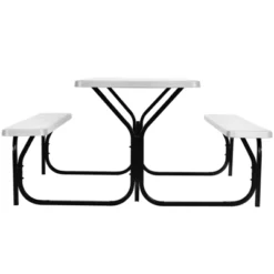 Costway Picnic Table Bench Set Outdoor Backyard Patio Garden Party Dining All Weather White -Crosley shop GUEST 38eb4434 cdec 4589 86d4 97b8629b373c