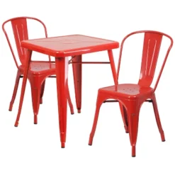 Emma And Oliver Commercial Grade 23.75" Square Metal Indoor-Outdoor Table Set W/ 2 Stack Chairs 19 Emma And Oliver Commercial Grade 23.75" Square Metal Indoor-Outdoor Table Set W/ 2 Stack Chairs -Crosley shop GUEST 395d6428 9e74 4727 929c 4f89a75bf6e1