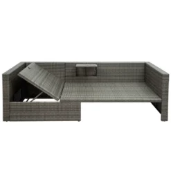 5pc Outdoor Wicker Conversations Set With Adjustable Sofa, Ottomans & Accent Table - Gray - GODEER 17 5pc Outdoor Wicker Conversations Set With Adjustable Sofa, Ottomans & Accent Table - Gray - GODEER -Crosley shop GUEST 39c8f5dc 2718 4e4d 84d9 af8ac3251c96