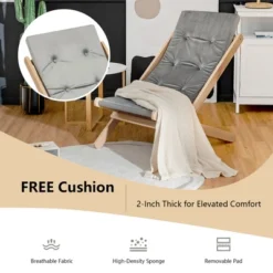Costway Set Of 4 Foldable Wood Sling Beech Chairs W/ 3 Adjustable Positions&Free Cushion -Crosley shop GUEST 3b1f0f20 d5e7 443e 8901 86636d8afd9f