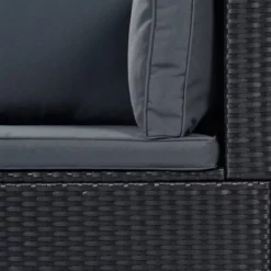 6pc Wicker Patio Conversation Set With Cushions - Black/Gray - GODEER -Crosley shop GUEST 3bc2ca4c dbd8 40b3 906e 48d03d8bf16d