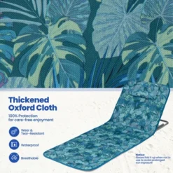 Tangkula 3PCS Folding Beach Mat Set Adjustable Beach Lounge Chair & Side Table Set -Crosley shop GUEST 3bfd13f2 e014 43ca bbef 64c788401d60