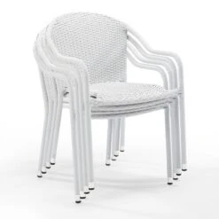 Palm Harbor 4pk Outdoor Wicker Stackable Chairs - White - Crosley -Crosley shop GUEST 3d96665c 9ee4 46da 9ec4 ce64c1b214a5