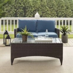 Kiawah 2pc Wicker Patio Seating Set - Blue - Crosley -Crosley shop GUEST 40131ad3 0033 4231 a921 cc701aa0bee9
