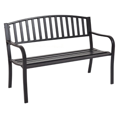 Costway 50'' Patio Garden Bench Park Yard Outdoor Furniture Steel Slats Porch Chair Seat 1 Costway 50'' Patio Garden Bench Park Yard Outdoor Furniture Steel Slats Porch Chair Seat