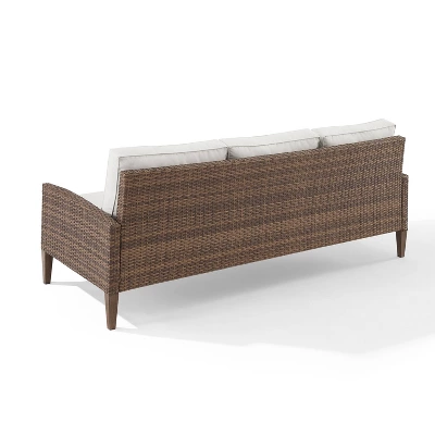 Capella Outdoor Wicker Sofa - Cream/Brown - Crosley 7 Capella Outdoor Wicker Sofa - Cream/Brown - Crosley - Image 7