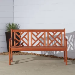 Vifah Eucalyptus Outdoor Wood Bench - Brown