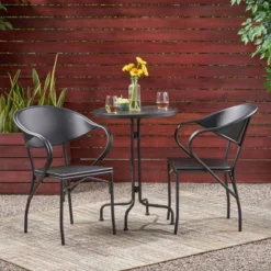 Palm Desert 3pc Iron Modern Bistro Set - Christopher Knight Home -Crosley shop GUEST 42287bfe db0f 4d88 849e 6a4acea3d9d2