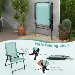 Costway Patio Folding Sling Back Chair Portable Armrests Metal Outdoor Dining Green 12 Costway Patio Folding Sling Back Chair Portable Armrests Metal Outdoor Dining Green -Crosley shop GUEST 428c7e7a 09c5 49b5 aee0 3e6c5f7c2514