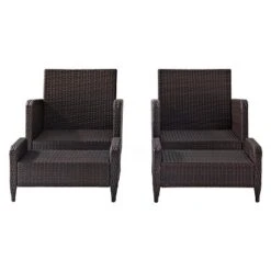 Kiawah 4 Piece Outdoor Wicker Seating Set Sangria - Crosley -Crosley shop GUEST 42e64a49 2f33 43f3 91b6 78a6e40a97a5