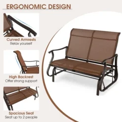 Costway 2-Person Patio Swing Glider Bench Loveseat Rocking Chair High Back Deck 15 Costway 2-Person Patio Swing Glider Bench Loveseat Rocking Chair High Back Deck -Crosley shop GUEST 434240f3 6215 451e 9021 f1e720cfe2c4