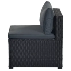 6pc Wicker Patio Conversation Set With Cushions - Black/Gray - GODEER -Crosley shop GUEST 435d2a1a 709e 489c 90b4 97fe4b9e7cfc