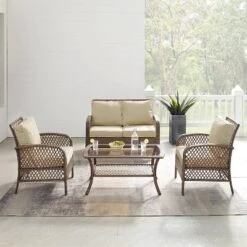 Tribeca 4pc Outdoor Wicker Conversation Set - Sand/Driftwood - Crosley 11 Tribeca 4pc Outdoor Wicker Conversation Set - Sand/Driftwood - Crosley -Crosley shop GUEST 44383973 7205 43eb bfe6 25dc5004a8a6
