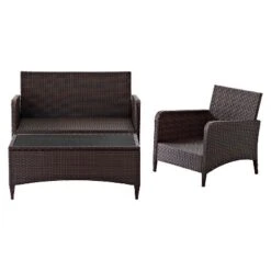 Kiawah 3 Piece Outdoor Wicker Seating Set Sangria - Crosley 8 Kiawah 3 Piece Outdoor Wicker Seating Set Sangria - Crosley -Crosley shop GUEST 454f447d 71cc 4a22 806d 7266f8d9a384