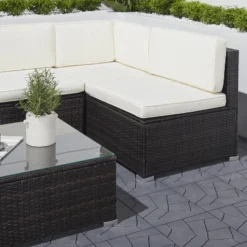 Venice 6pc Classic Outdoor Wicker Sectional Sofa With Seat And Back Cushion - Black - Vifah 8 Venice 6pc Classic Outdoor Wicker Sectional Sofa With Seat And Back Cushion - Black - Vifah -Crosley shop GUEST 45c4019c 6128 40f2 8847 0d577bcbf4d7