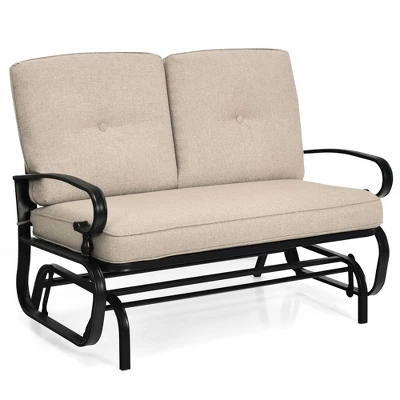 Costway 2-Person Outdoor Swing Glider Chair Bench Loveseat Cushioned Sofa 3 Costway 2-Person Outdoor Swing Glider Chair Bench Loveseat Cushioned Sofa - Image 3