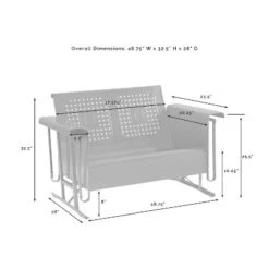Bates Outdoor Loveseat Glider - Turquoise Gloss - Crosley -Crosley shop GUEST 45dc53ee 8cdf 42d1 bc95 0b21895a353e 1