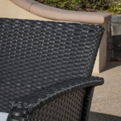 St. Lucia 4pc Wicker Patio Seating Set Black/White - Christopher Knight Home -Crosley shop GUEST 46020f98 d83c 432f 87c4 2cd0adec5099