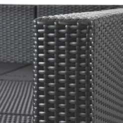 5pc Wicker Patio Sectional Seating Set With Cushions - Espresso/Blue - GODEER 15 5pc Wicker Patio Sectional Seating Set With Cushions - Espresso/Blue - GODEER -Crosley shop GUEST 46512a16 bbca 48ad 8576 12c68e02394e