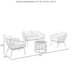 Juniper 4pc Outdoor Wicker Conversation Set - Cream/Natural -Crosley -Crosley shop GUEST 4758487a 3320 4f91 ab72 c3ed738c6ed6