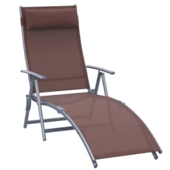 Outsunny Steel Fabric Outdoor Folding Chaise Lounge Chair Recliner With Portable Design & 7 Adjustable Backrest Positions -Crosley shop GUEST 47e739c2 f2e0 43c5 9707 d4650f404f56