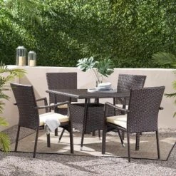 Christopher Knight Home Campbell Outdoor Wicker 5 Piece Dining Set With Cushion 21 Christopher Knight Home Campbell Outdoor Wicker 5 Piece Dining Set With Cushion -Crosley shop GUEST 48473555 7e88 4fd5 8286 f468b10beb1a