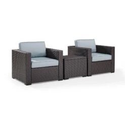 Biscayne 3pc Outdoor Wicker Seating Set - Mist - Crosley -Crosley shop GUEST 48964259 b147 4d5a 8b64 9b848411e125