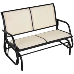 Outsunny 2-Person Outdoor Glider Bench Patio Double Swing Rocking Chair Loveseat W/Power Coated Steel Frame For Backyard Garden Porch -Crosley shop GUEST 4979ebf8 3c66 4092 b908 cd530ac739a7