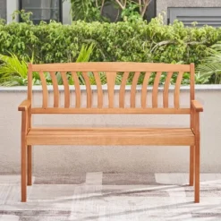 Kapalua Honey Nautical Eucalyptus Wooden Outdoor Garden Bench - Vifah -Crosley shop GUEST 4a15536c 863b 459e b2bf a2592f297235