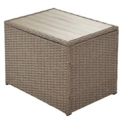 Outdoor Patio 6-Piece PE Wicker Sectional Sofa With 2 Coffee Tables, Brown Wicker + Beige Cushions - ModernLuxe -Crosley shop GUEST 4d0a1752 026a 4a0f 8b96 2d36d1556a77