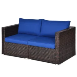 Costway 4PCS Patio Rattan Corner Sofa Sectional Furniture SetBlueBeigeNavy Cushion 14 Costway 4PCS Patio Rattan Corner Sofa Sectional Furniture SetBlueBeigeNavy Cushion -Crosley shop GUEST 4d4da3ba 09bb 4e00 8377 1e9e0c3f9f73