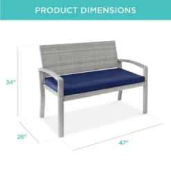 Best Choice Products 2-Person Outdoor Wicker Bench Garden Patio Porch Furniture W/ 700lb Capacity, Cushion -Crosley shop GUEST 4ea54c3c 23c0 4740 8fa1 830eae41aa94