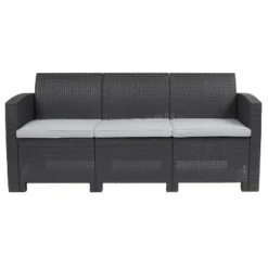 Emma And Oliver Faux Rattan Sofa With All-Weather Cushions -Crosley shop GUEST 51249c47 1b3b 4e8b b099 3ab5e78e2261