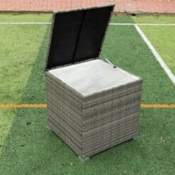 4pc Wicker Patio Seating Set With Cushions - Gray/Beige - GODEER -Crosley shop GUEST 5158dad0 7ca7 4064 bf42 cfe0145f8da9