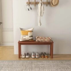 Costway Patio Backless Bench 2-Seater Outdoor Dining Bench Solid Wood Garden Backyard -Crosley shop GUEST 52aa76e0 362c 476a a172 1fa048806e21