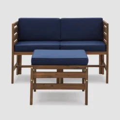 3pc Modular Acacia Wood Patio Chat Set With Cushions - Saracina Home -Crosley shop GUEST 52b769b2 601c 4a9b 998b 9ea4cc3064c7