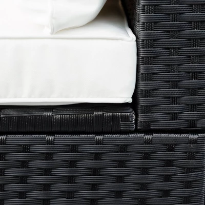 9pc Wicker Patio Seating Set With Cushions - Black/Beige - GODEER 5 9pc Wicker Patio Seating Set With Cushions - Black/Beige - GODEER - Image 5