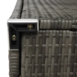 4pc Wicker Patio Conversation Set With Cushions - Gray/Beige - GODEER -Crosley shop GUEST 558d40e8 d1bd 4ae6 b3bb d4551e782c7a