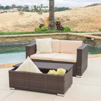 Murano 4pc Wicker Patio Sofa Set - Brown - Christopher Knight Home 5 Murano 4pc Wicker Patio Sofa Set - Brown - Christopher Knight Home - Image 5