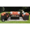 6pc Wicker Outdoor Conversation Set - Orange - EDYO LIVING