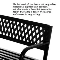 Gardenised Outdoor Steel 47 Park Bench For Yard, Patio, Garden And Deck, Black Weather Resistant Porch Bench, Park Seating 14 Gardenised Outdoor Steel 47 Park Bench For Yard, Patio, Garden And Deck, Black Weather Resistant Porch Bench, Park Seating -Crosley shop GUEST 577b3cd3 4739 4d9e becb d356fdeb3425