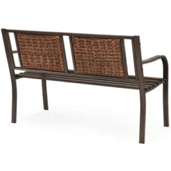 Costway Patio Garden Bench Steel Frame Rattan Backrest Park Yard Outdoor Porch Furniture 14 Costway Patio Garden Bench Steel Frame Rattan Backrest Park Yard Outdoor Porch Furniture -Crosley shop GUEST 5794a5d8 de6e 4831 805f 19ddc9c8fba2