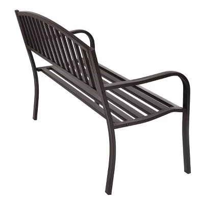 Costway 50'' Patio Garden Bench Park Yard Outdoor Furniture Steel Slats Porch Chair Seat 4 Costway 50'' Patio Garden Bench Park Yard Outdoor Furniture Steel Slats Porch Chair Seat - Image 4