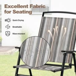 Costway 2pcs Patio Folding Sling Chairs Dining Armrest Backrest Outdoor Portable -Crosley shop GUEST 57f0b9a9 82d5 4286 9fa5 040ca4ffc072