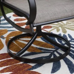 7pc Outdoor Dining Set With Steel Rectangle Table With Umbrella Hole & Padded Swivel Chairs - Captiva Designs -Crosley shop GUEST 580a713b 5c35 4cb5 8a1f 4e9fdabde857