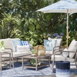 Granby Padded Wicker Patio Loveseat - Gray - Threshold™