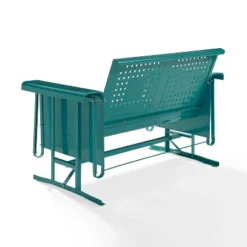 Bates Outdoor Loveseat Glider - Turquoise Gloss - Crosley -Crosley shop GUEST 5905184b 0958 4038 9624 e06d29f24025