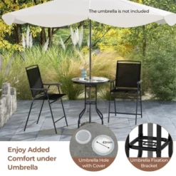 Tangkula 3-Piece Outdoor Bar Set Counter Height Patio Bistro Furniture Set W/ DPC Tabletop & Umbrella Hole -Crosley shop GUEST 598ff32b 2fce 4821 82a3 9b804c60ec9c